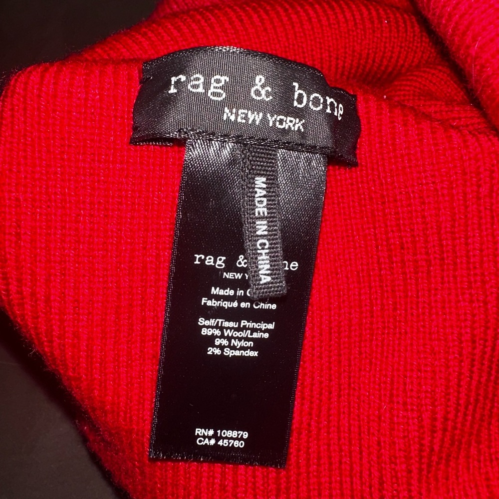 Rag & Bone Vibrant Red Knit Hat - Picture 3 of 4